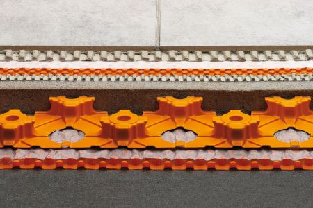 Badkamer warmwatervloerverwarming noppenplaat