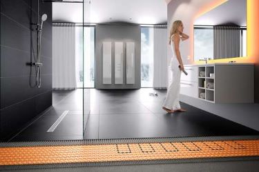 Sjieke badkamer verwarming, vloerverwarming