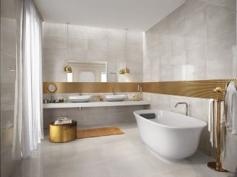 Tegelstrip goud badkamer glamour