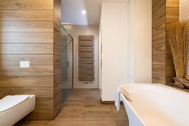 Hout tegels badkamer