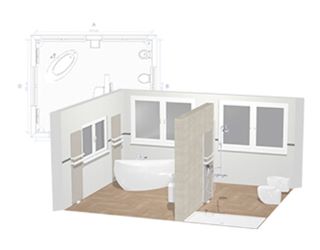 Het monteren van uw badkamer begint met het plannen van de indeling