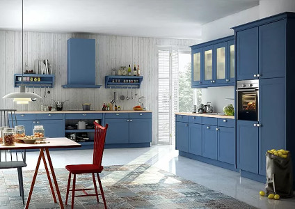 Een blauwe keuken voor een frisse uitstraling