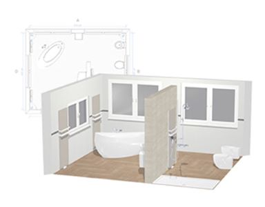 Badkamer ontwerp 3D 