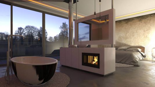 Luxe combinatie slaap- en badkamer en suite