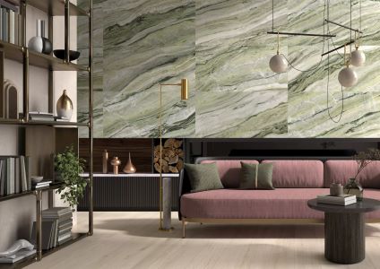 Onyx wandtegels woonkamer