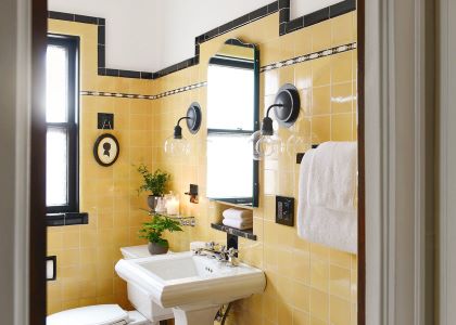 Badkamer renovatie vintage of retro look