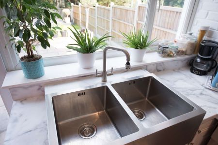 Onderhoudsvrije keuken dubbele spoelbak