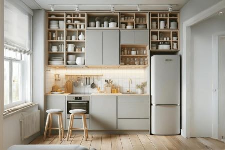 Keukenachterwand in een moderne kleine keuken
