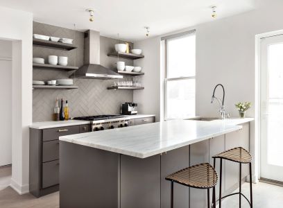 Kleine keuken met minimalistisch uiterlijk