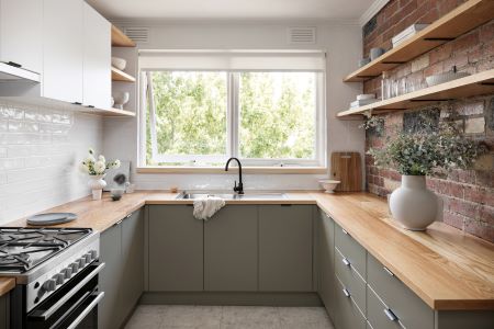 Kleine keuken ideeën u-vorm opbergruimte