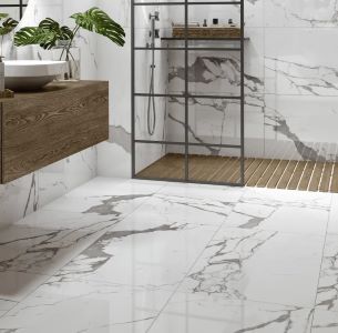 Geglazuurde vloertegels badkamer