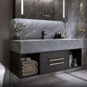 Grijze badkamer tinten grijs