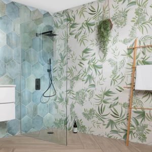 Wandpaneel met bloemen groene planten