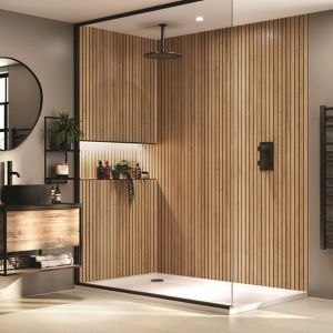 Douche wandpaneel houtlook