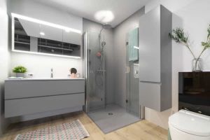 nieuwe badkamer, modern tegelwerk, softclose toilet
