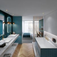 En suite badkamer
