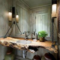 Rustieke badkamer met stoere houtelementen