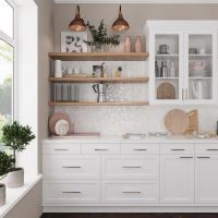 Moderne stijl met bijpassende tegels